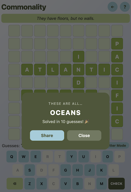 Commonality screenshot